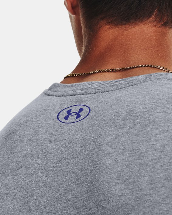 Men's UA Big Logo Fill Short Sleeve, Gray, pdpMainDesktop image number 3